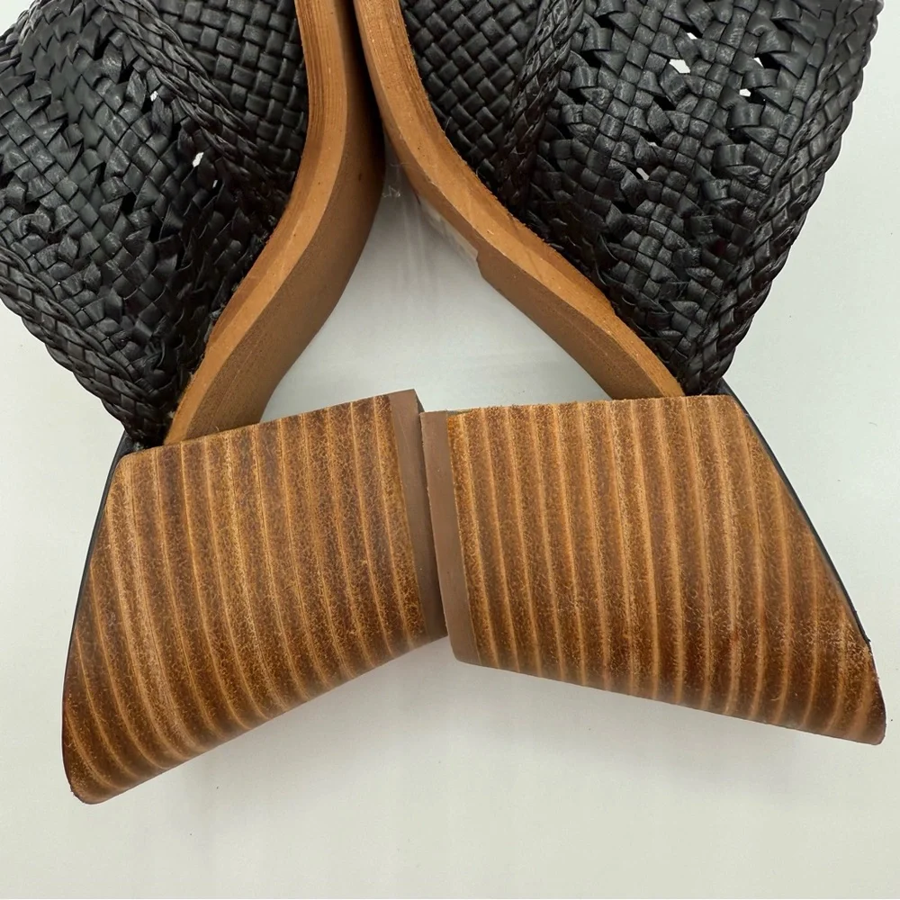 Sam Edelman Lilliana Black Woven Pointed Toe Mules Heels Size 8 Elegant - Picture 13 of 16